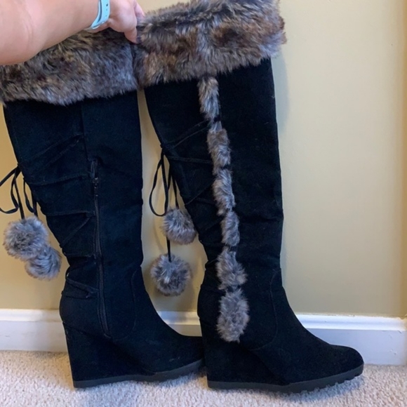Cynthia Faux Fur Wedge Boot - Picture 3 of 3